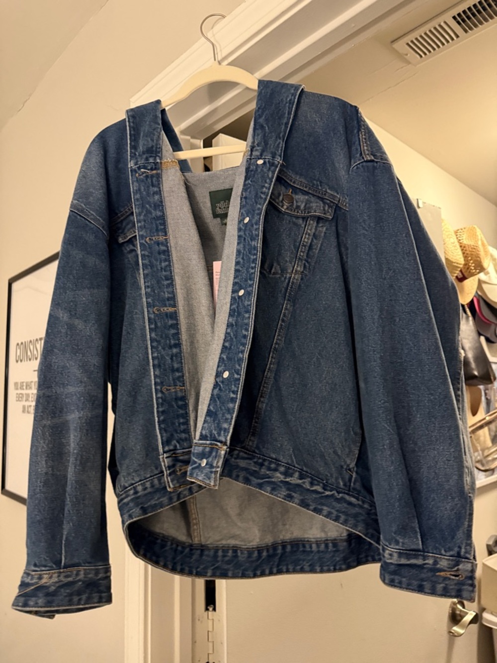 Wild Fable Denim Jacket with Hood - Medium Blue